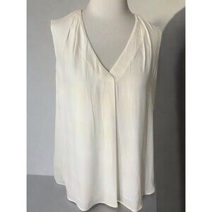 White House Black Market Ivory V-Neck Blouse